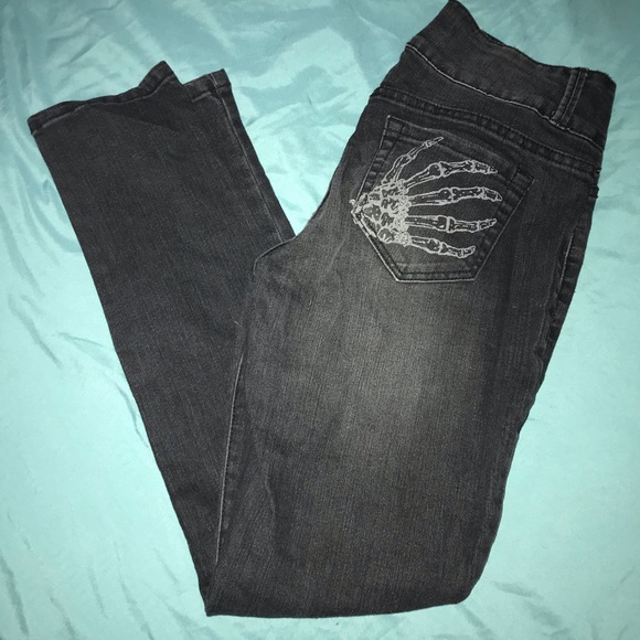 Skeleton Pockets Skinny Jeans - Picture 3 of 6